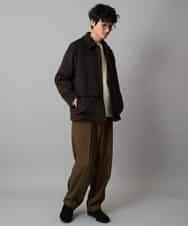 KHJAD04159 a.v.v MEN(アー・ヴェ・ヴェ) フェイクウールワイドシルエットカバーオール ブラック