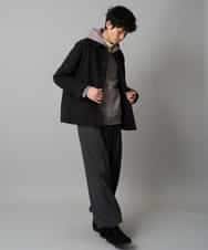 KHJAD04159 a.v.v MEN(アー・ヴェ・ヴェ) フェイクウールワイドシルエットカバーオール ブラック