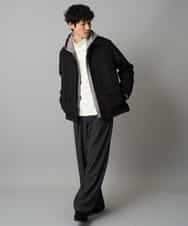 KHJAD04159 a.v.v MEN(アー・ヴェ・ヴェ) フェイクウールワイドシルエットカバーオール ブラック