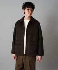 KHJAD04159 a.v.v MEN(アー・ヴェ・ヴェ) フェイクウールワイドシルエットカバーオール ブラック