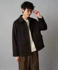 KHJAD04159 a.v.v MEN(アー・ヴェ・ヴェ) フェイクウールワイドシルエットカバーオール ブラック