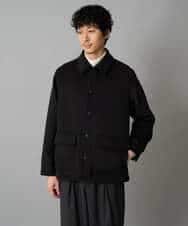 KHJAD04159 a.v.v MEN(アー・ヴェ・ヴェ) フェイクウールワイドシルエットカバーオール ブラック