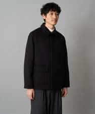 KHJAD04159 a.v.v MEN(アー・ヴェ・ヴェ) フェイクウールワイドシルエットカバーオール ブラック