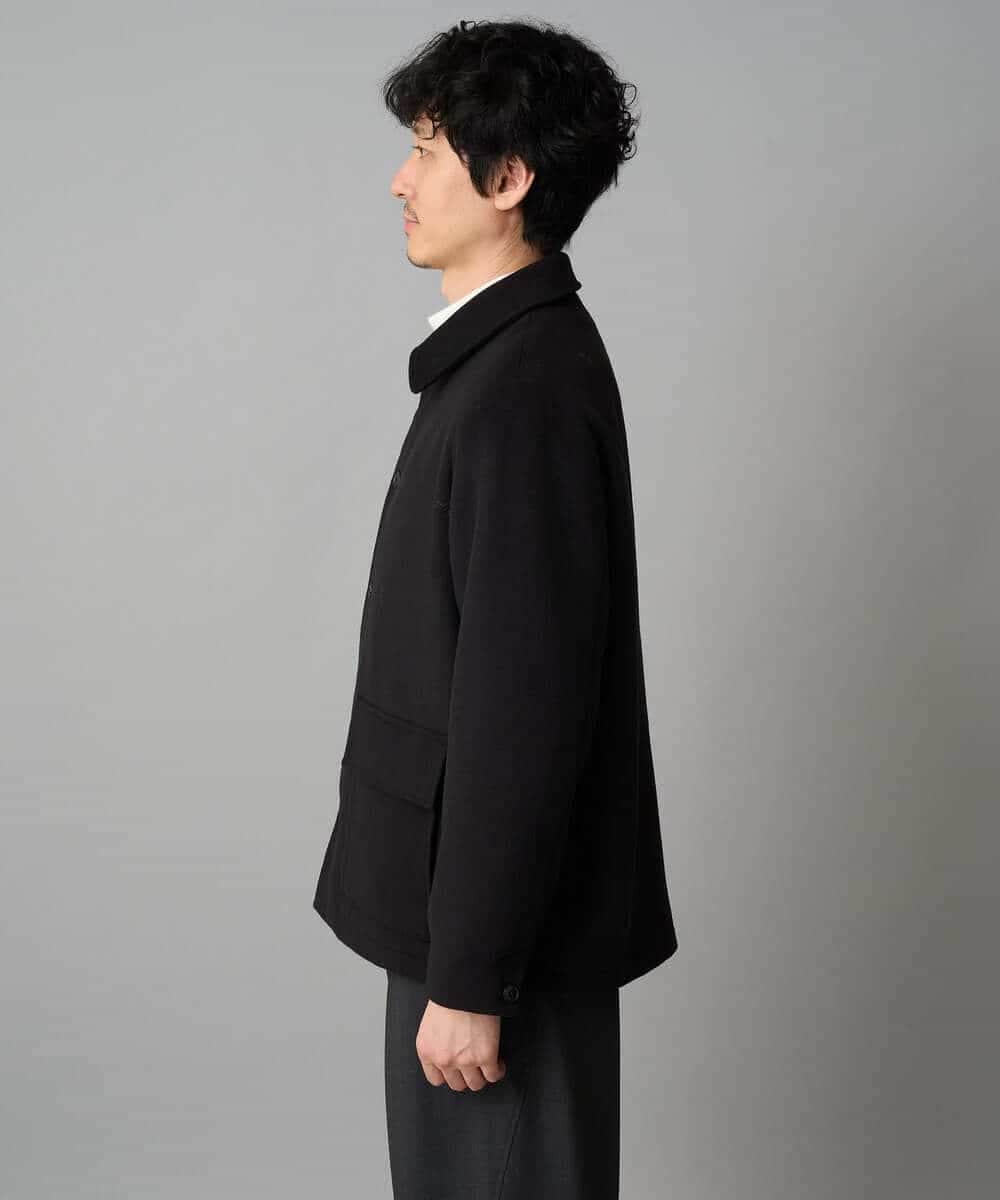 KHJAD04159 a.v.v MEN(アー・ヴェ・ヴェ) フェイクウールワイドシルエットカバーオール ブラック