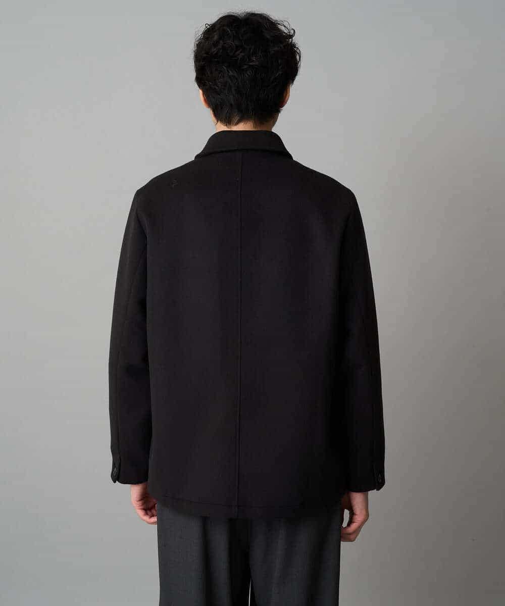 KHJAD04159 a.v.v MEN(アー・ヴェ・ヴェ) フェイクウールワイドシルエットカバーオール ブラック