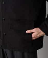 KHJAD04159 a.v.v MEN(アー・ヴェ・ヴェ) フェイクウールワイドシルエットカバーオール ブラック