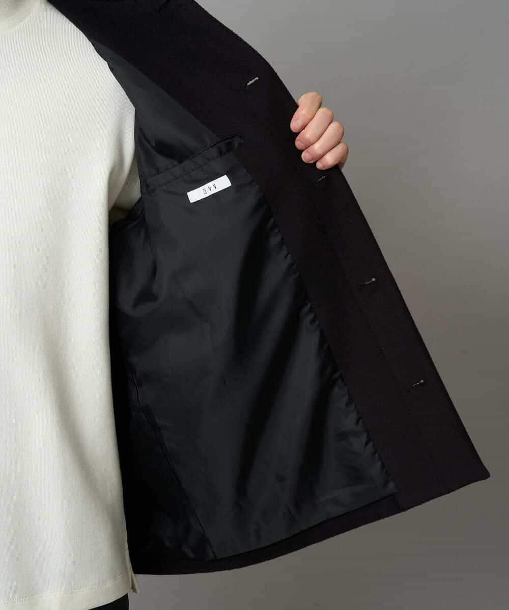 KHJAD04159 a.v.v MEN(アー・ヴェ・ヴェ) フェイクウールワイドシルエットカバーオール ブラック