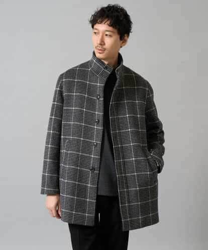 KHJAD21209 a.v.v MEN ウールライトビーバーチェックスタンドカラージャケット