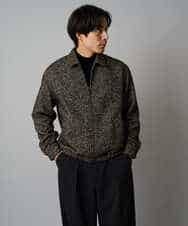 KHJAD41149 a.v.v MEN(アー・ヴェ・ヴェ) 【洗濯機で洗える】ヘリンボーンツイード起毛ショートブルゾン ブラウン