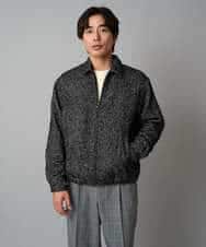 KHJAD41149 a.v.v MEN(アー・ヴェ・ヴェ) 【洗濯機で洗える】ヘリンボーンツイード起毛ショートブルゾン ブラック