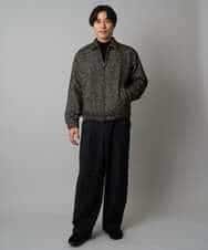 KHJAD41149 a.v.v MEN(アー・ヴェ・ヴェ) 【洗濯機で洗える】ヘリンボーンツイード起毛ショートブルゾン ブラック