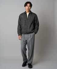 KHJAD41149 a.v.v MEN(アー・ヴェ・ヴェ) 【洗濯機で洗える】ヘリンボーンツイード起毛ショートブルゾン ブラック