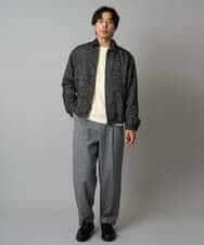 KHJAD41149 a.v.v MEN(アー・ヴェ・ヴェ) 【洗濯機で洗える】ヘリンボーンツイード起毛ショートブルゾン ブラック