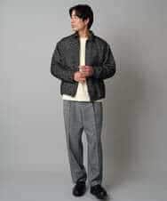 KHJAD41149 a.v.v MEN(アー・ヴェ・ヴェ) 【洗濯機で洗える】ヘリンボーンツイード起毛ショートブルゾン ブラック