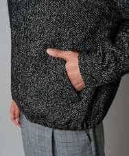 KHJAD41149 a.v.v MEN(アー・ヴェ・ヴェ) 【洗濯機で洗える】ヘリンボーンツイード起毛ショートブルゾン ブラック