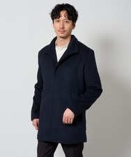 KHJAG01199 a.v.v MEN(アー・ヴェ・ヴェ) ウールライトビーバースタンドカラーコート ネイビー
