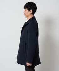 KHJAG01199 a.v.v MEN(アー・ヴェ・ヴェ) ウールライトビーバースタンドカラーコート ネイビー