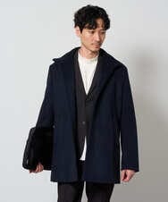 KHJAG01219 a.v.v MEN(アー・ヴェ・ヴェ) ウールライトビーバースタンドカラーコート ネイビー