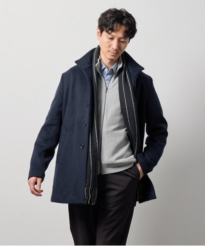 KHJAG01219 a.v.v MEN ウールライトビーバースタンドカラーコート