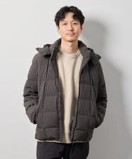 KHJAG03219 a.v.v MEN(アー・ヴェ・ヴェ) 【ダウン混率90%】デタッチャブルフードストレッチダウンブルゾン【軽量/撥水】 ダークグレー