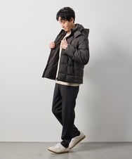 KHJAG03219 a.v.v MEN(アー・ヴェ・ヴェ) 【ダウン混率90%】デタッチャブルフードストレッチダウンブルゾン【軽量/撥水】 ダークグレー