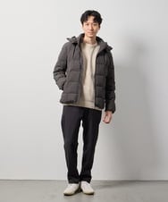 KHJAG03219 a.v.v MEN(アー・ヴェ・ヴェ) 【ダウン混率90%】デタッチャブルフードストレッチダウンブルゾン【軽量/撥水】 ダークグレー
