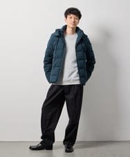 KHJAG03219 a.v.v MEN(アー・ヴェ・ヴェ) 【ダウン混率90%】デタッチャブルフードストレッチダウンブルゾン【軽量/撥水】 ダークグレー
