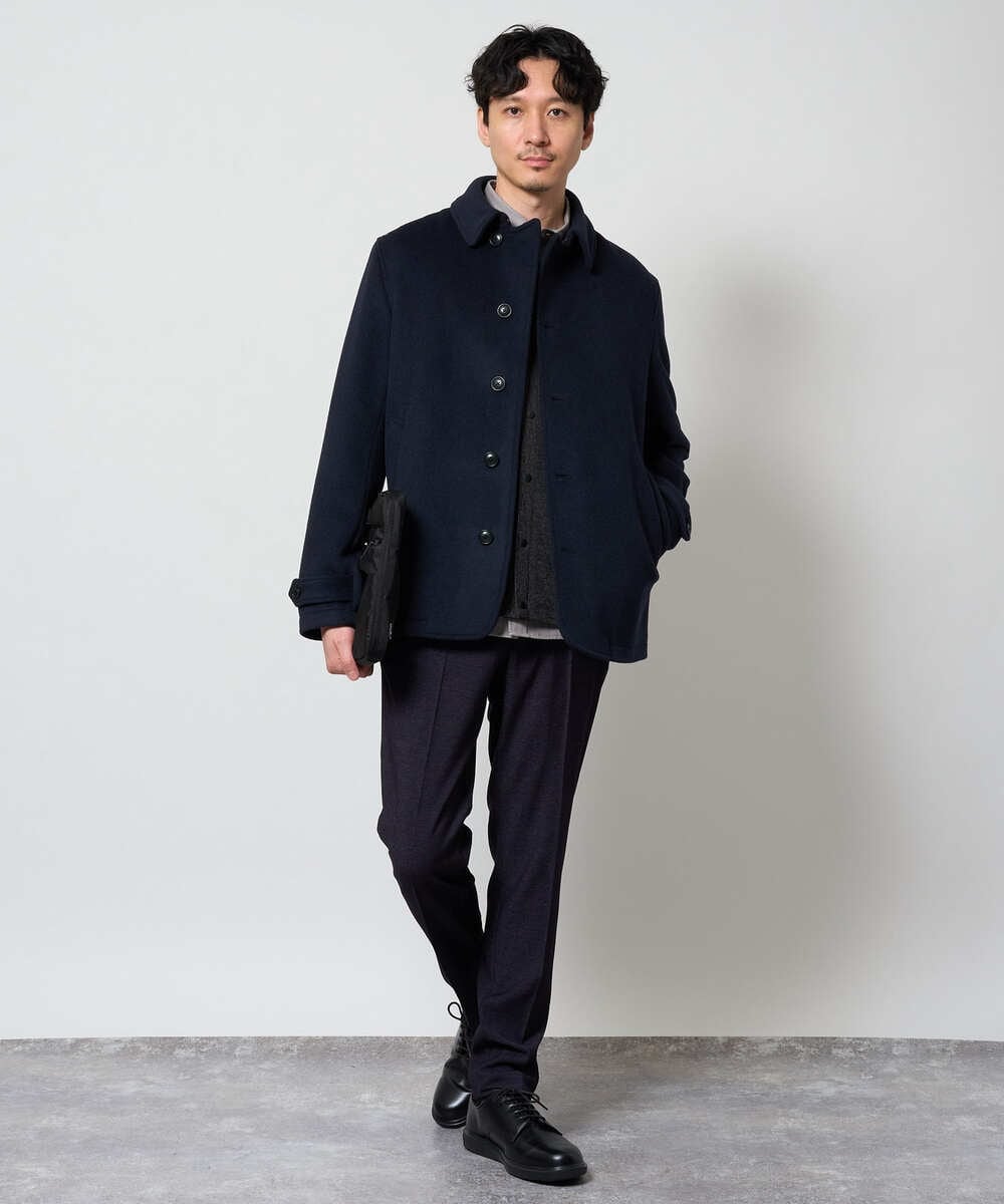 KHJAG09209 a.v.v MEN(アー・ヴェ・ヴェ) ライトビーバーショートジャケット ネイビー