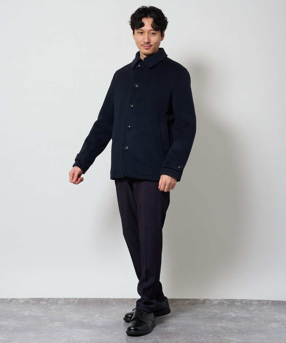 KHJAG09209 a.v.v MEN(アー・ヴェ・ヴェ) ライトビーバーショートジャケット ネイビー
