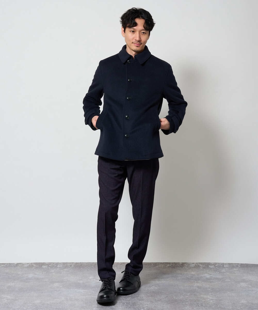 KHJAG09209 a.v.v MEN(アー・ヴェ・ヴェ) ライトビーバーショートジャケット ネイビー