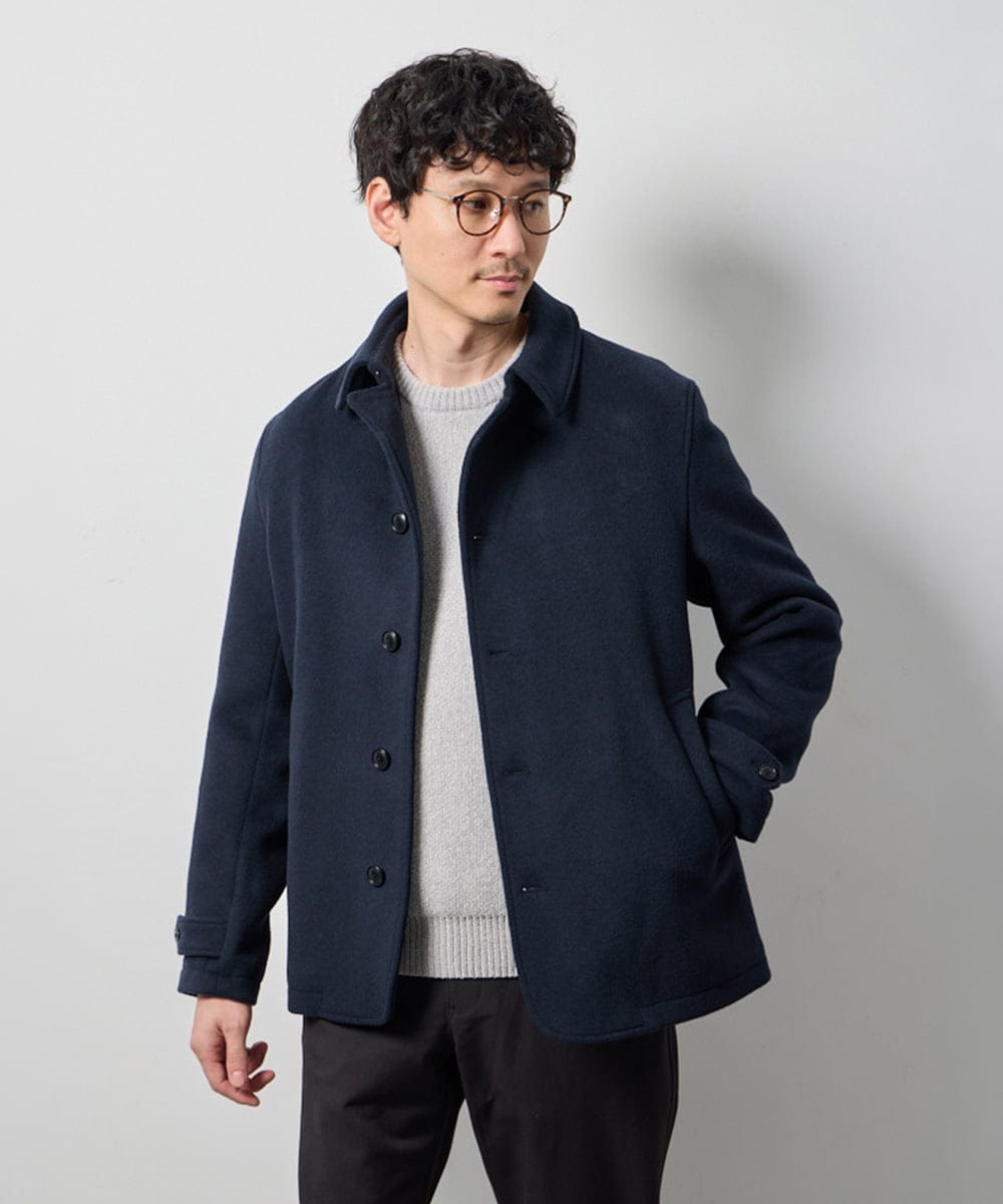 KHJAG09219 a.v.v MEN(アー・ヴェ・ヴェ) ライトビーバーショートジャケット ネイビー