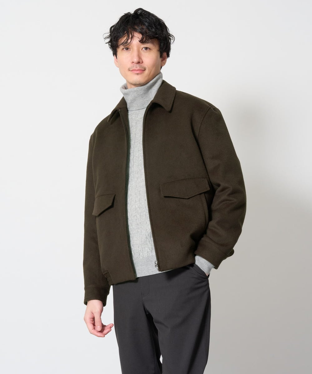 KHJAG15189 a.v.v MEN(アー・ヴェ・ヴェ) ワイドシルエットショートブルゾン ブラウン