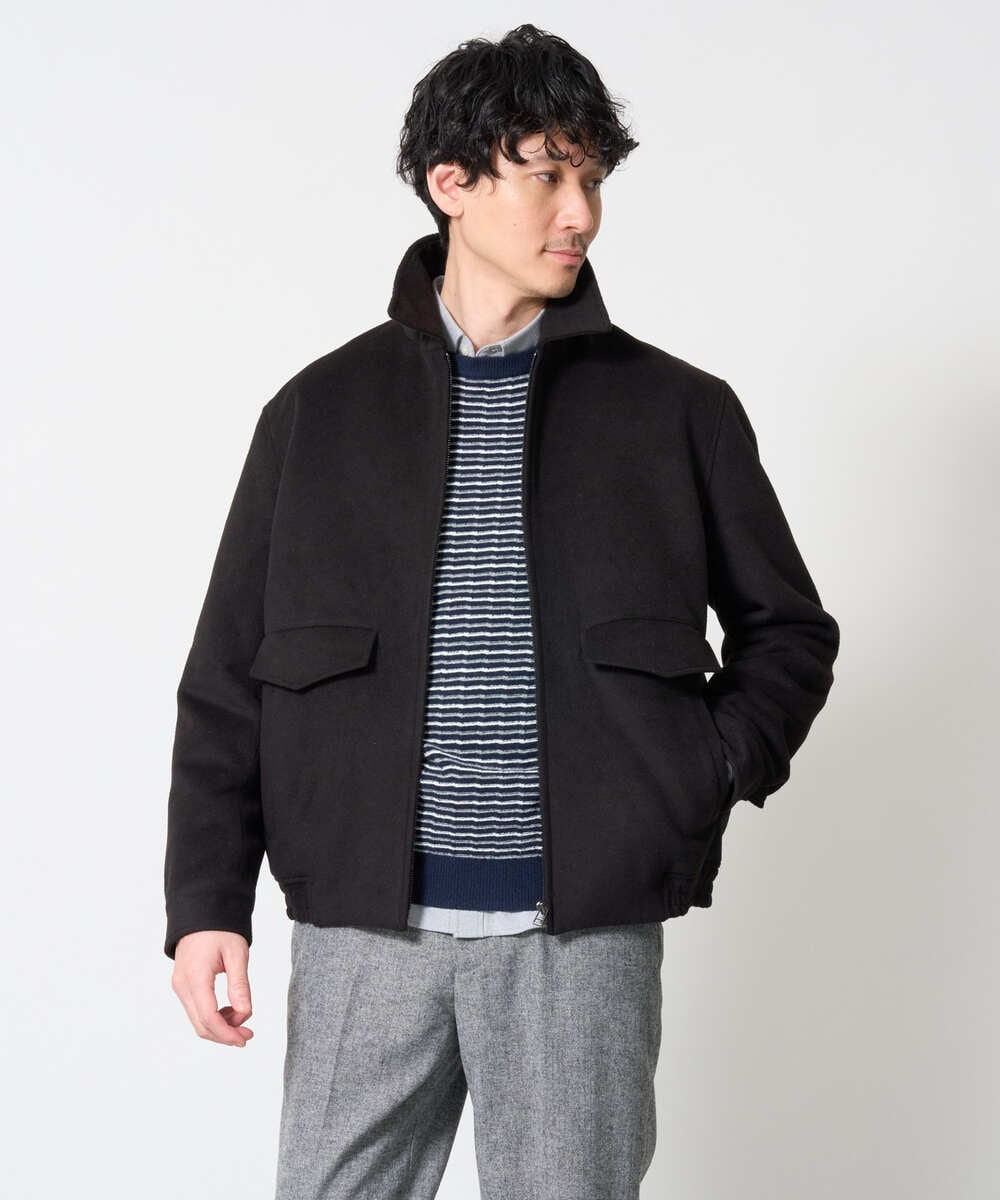 KHJAG15189 a.v.v MEN(アー・ヴェ・ヴェ) ワイドシルエットショートブルゾン ブラック
