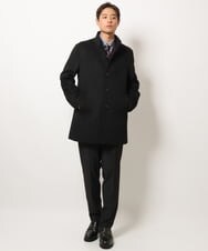 KHJAV01169 a.v.v MEN(アー・ヴェ・ヴェ) 【S-XXL】ウールライトビーバースタンドカラーコート ネイビー