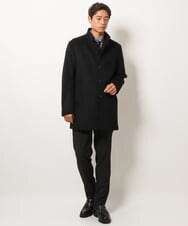 KHJAV01169 a.v.v MEN(アー・ヴェ・ヴェ) 【S-XXL】ウールライトビーバースタンドカラーコート ネイビー