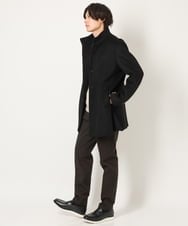 KHJAV01169 a.v.v MEN(アー・ヴェ・ヴェ) 【S-XXL】ウールライトビーバースタンドカラーコート ネイビー