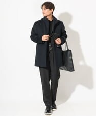 KHJAV01169 a.v.v MEN(アー・ヴェ・ヴェ) 【S-XXL】ウールライトビーバースタンドカラーコート ネイビー
