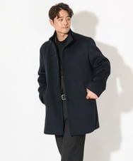 KHJAV01169 a.v.v MEN(アー・ヴェ・ヴェ) 【S-XXL】ウールライトビーバースタンドカラーコート ネイビー