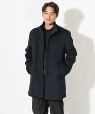 KHJAV01169 a.v.v MEN(アー・ヴェ・ヴェ) 【S-XXL】ウールライトビーバースタンドカラーコート ネイビー