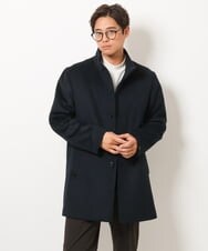 KHJAV01169 a.v.v MEN(アー・ヴェ・ヴェ) 【S-XXL】ウールライトビーバースタンドカラーコート ネイビー