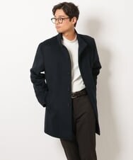 KHJAV01169 a.v.v MEN(アー・ヴェ・ヴェ) 【S-XXL】ウールライトビーバースタンドカラーコート ネイビー