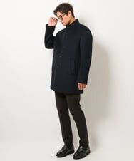 KHJAV01169 a.v.v MEN(アー・ヴェ・ヴェ) 【S-XXL】ウールライトビーバースタンドカラーコート ネイビー