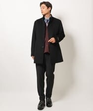 KHJAV01169 a.v.v MEN(アー・ヴェ・ヴェ) 【S-XXL】ウールライトビーバースタンドカラーコート ネイビー