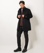 KHJAV01169 a.v.v MEN(アー・ヴェ・ヴェ) 【S-XXL】ウールライトビーバースタンドカラーコート ネイビー