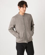 KHJEA03119 a.v.v MEN(アー・ヴェ・ヴェ) 【洗濯機で洗える】フェイクスエードシングルライダース グレー