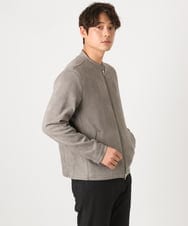 KHJEA03119 a.v.v MEN(アー・ヴェ・ヴェ) 【洗濯機で洗える】フェイクスエードシングルライダース グレー