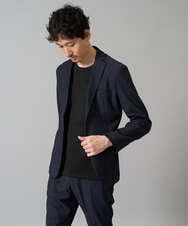 KHJEA05119 a.v.v MEN(アー・ヴェ・ヴェ) 【イージーケア/ストレッチ】スマートシャンブレーテーラードジャケット(セットアップ可) ネイビー