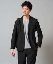 KHJEA05119 a.v.v MEN(アー・ヴェ・ヴェ) 【イージーケア/ストレッチ】スマートシャンブレーテーラードジャケット(セットアップ可) ダークグレー