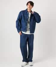 KHJEA10109 a.v.v MEN(アー・ヴェ・ヴェ) 【大人デニム】デニムトラッカージャケット Gジャン(セットアップ可) ブルー