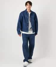KHJEA10109 a.v.v MEN(アー・ヴェ・ヴェ) 【大人デニム】デニムトラッカージャケット Gジャン(セットアップ可) ブルー
